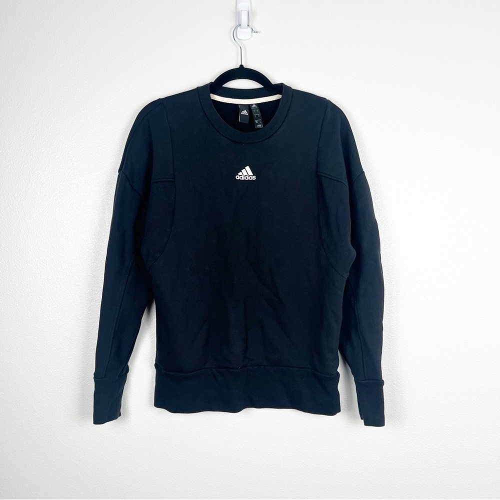 Adidas Crew Neck Pullover Sweatshirt Black Sz‎ S